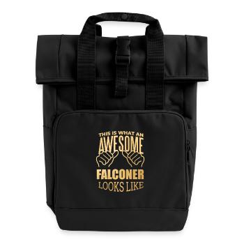 Falknerei - Rolltop Rucksack mit zwei Griffen - Schwarz - Vorne