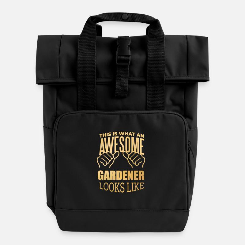 jardinage - Sac à dos Roll Top à deux anses - noir