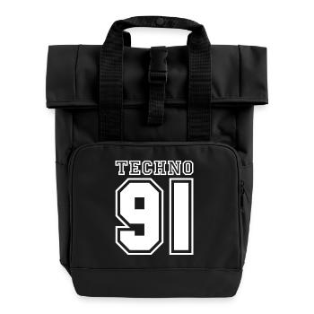 TECHNO 91 - Rolltop Rucksack mit zwei Griffen - Schwarz - Vorne