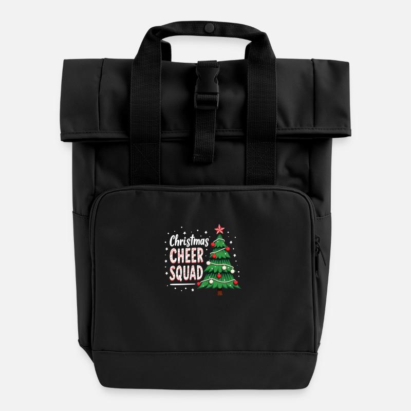 Noël joie cheer squad arbre plaisir - Sac à dos Roll Top à deux anses - noir