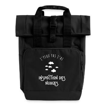 I can't I inspect the clouds - humor - Roll Top Backpack with Two Handles - black - Front