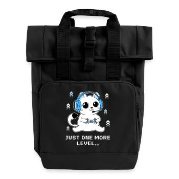 Nur noch eine Ebene - Rolltop Rucksack mit zwei Griffen - Schwarz - Vorne