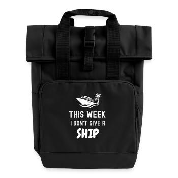 Kreuzfahrt Kreuzfahrtschiff Dampfer Meer Urlaub - Rolltop Rucksack mit zwei Griffen - Schwarz - Vorne