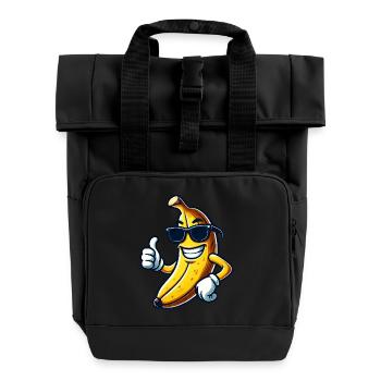 Banane fraîche avec lunettes de soleil Fruity South - Sac à dos Roll Top à deux anses - noir - Devant