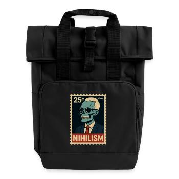 Timbre-poste Nihilism – Squelette en costume - Sac à dos Roll Top à deux anses - noir - Devant