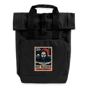 Motif d’art sombre avec non-Jésus et montagnes - Sac à dos Roll Top à deux anses - noir - Devant