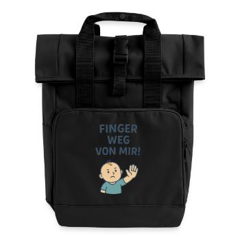 Baby Spruch Design krabbeln Mama Papa Sohn Tochter - Rolltop Rucksack mit zwei Griffen - Schwarz - Vorne