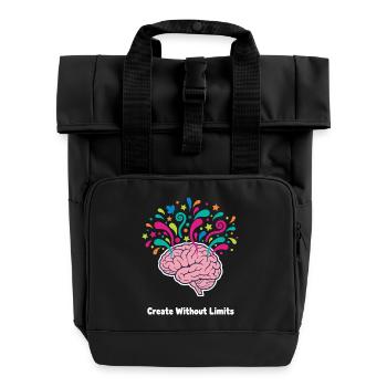 Gedankenfarben Hirn Explosion - Rolltop Rucksack mit zwei Griffen - Schwarz - Vorne