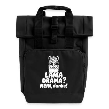 Lama Drama No Thanks - Roll Top Backpack with Two Handles - black - Front
