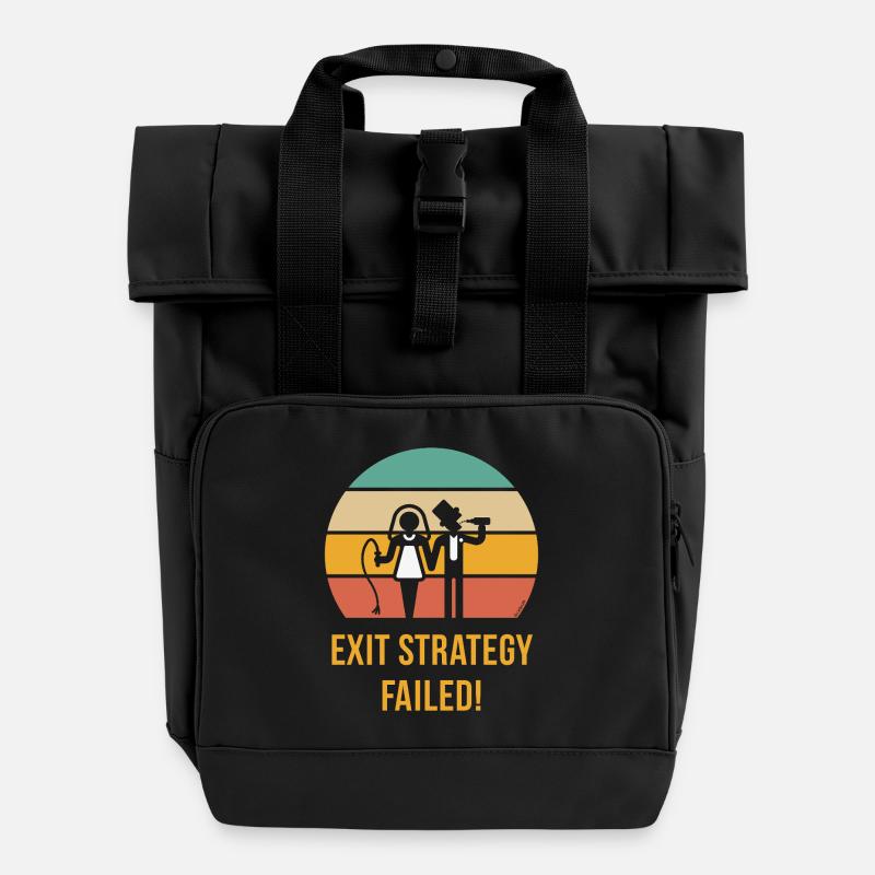 Exit Strategy Failed! (JGA Bräutigam Game Over 5C) - Roll Top Backpack with Two Handles - black
