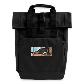 Bernese mountain dog - Roll Top Backpack with Two Handles - black - Front