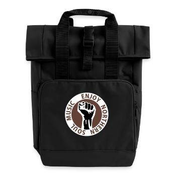 3 colors - Enjoy Northern Soul Music - nighter - Roll Top Backpack with Two Handles - black - Front