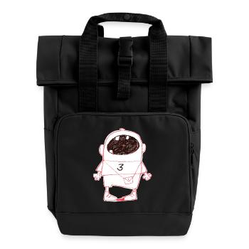 Drei Jahre - Rolltop Rucksack mit zwei Griffen - Schwarz - Vorne
