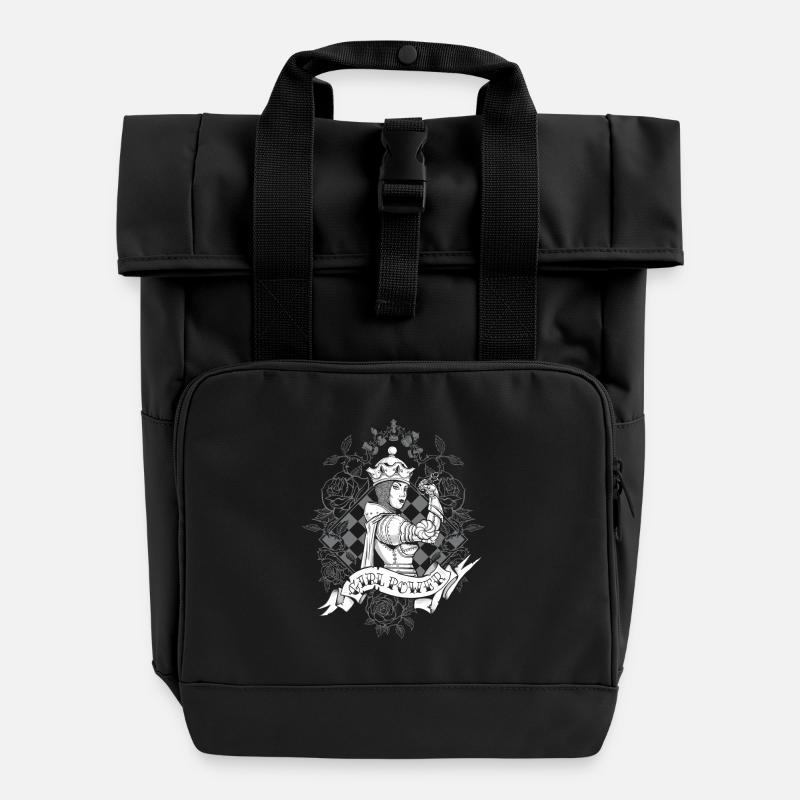 La Dame Blanche - Sac à dos Roll Top à deux anses - noir