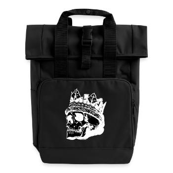 Skull with crown - Roll Top Backpack with Two Handles - black - Front