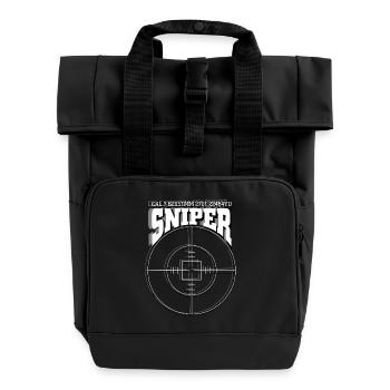 Sniper (white) - Roll Top Backpack with Two Handles - black - Front