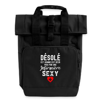 Cet homme est déjà pris par une infirmière sexy - Sac à dos Roll Top à deux anses - noir - Devant