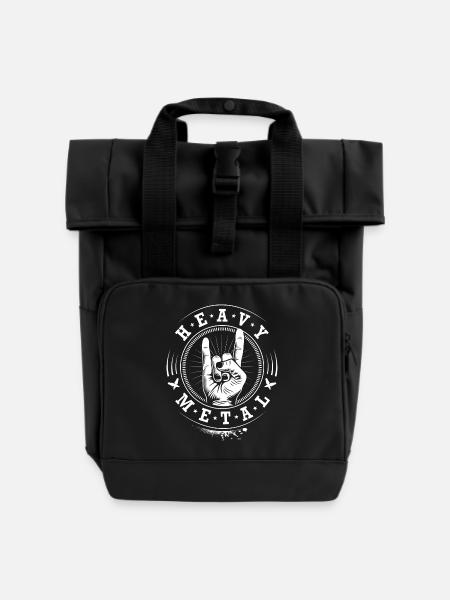 Heavy Metal - Headbanger - Rolltop Rucksack mit zwei Griffen - Schwarz