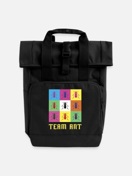Team Ameise - Rolltop Rucksack mit zwei Griffen - Schwarz