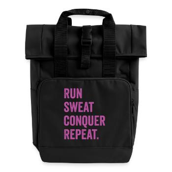 Courir. Sueur. Conquérir. Répéter. - Sac à dos Roll Top à deux anses - noir - Devant