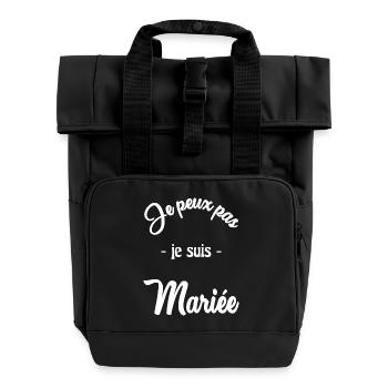 HOCHZEIT. ZUKÜNFTIGE BRAUT - Rolltop Rucksack mit zwei Griffen - Schwarz - Vorne
