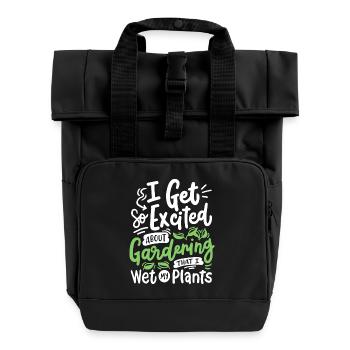 Gartenarbeit Gärtner - Rolltop Rucksack mit zwei Griffen - Schwarz - Vorne