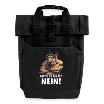 Sanglier avant de demander Forêt sauvage - Sac à dos Roll Top à deux anses - noir - Devant