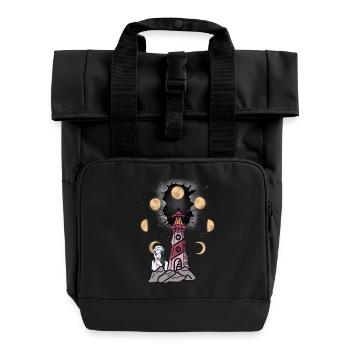 Leuchtturm Leuchttürme maritim Matrosen Mädchen - Rolltop Rucksack mit zwei Griffen - Schwarz - Vorne