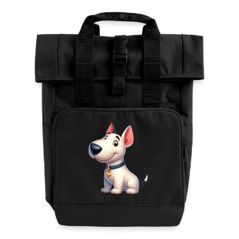 Bull Terrier 5 - Roll Top Backpack with Two Handles - black - Front