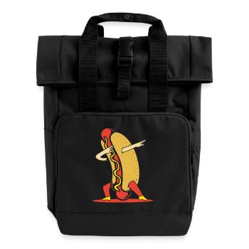 Hot Dog Snack - Roll Top Backpack with Two Handles - black - Front