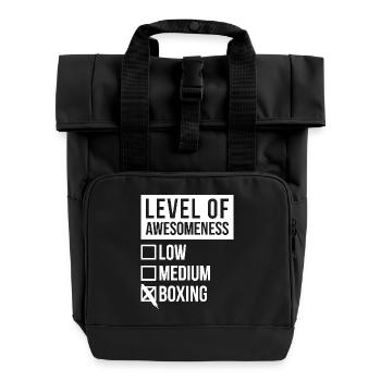 Boxing - Roll Top Backpack with Two Handles - black - Front