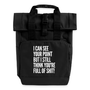 Deine Perspektive ist scheiße Zitate - Rolltop Rucksack mit zwei Griffen - Schwarz - Vorne