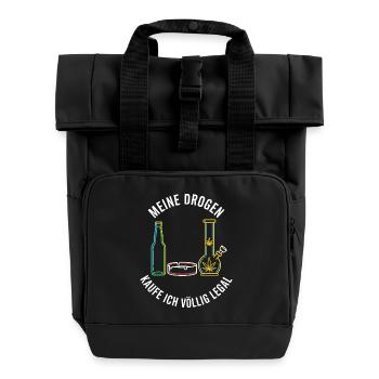 My drugs – completely legal! - Roll Top Backpack with Two Handles - black - Front