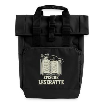 Epische Leseratte - Rolltop Rucksack mit zwei Griffen - Schwarz - Vorne