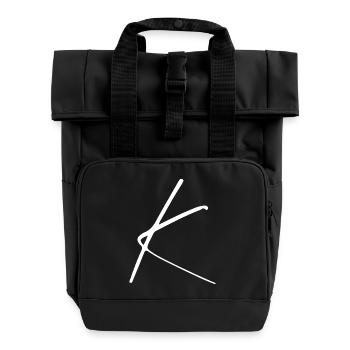K - Roll Top Backpack with Two Handles - black - Front