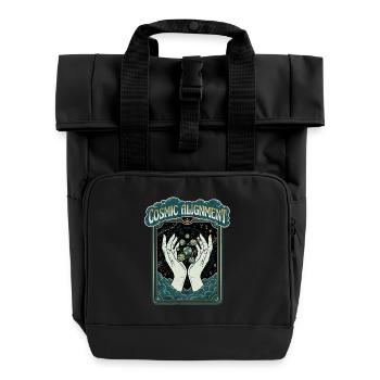 Cosmic World - Roll Top Backpack with Two Handles - black - Front