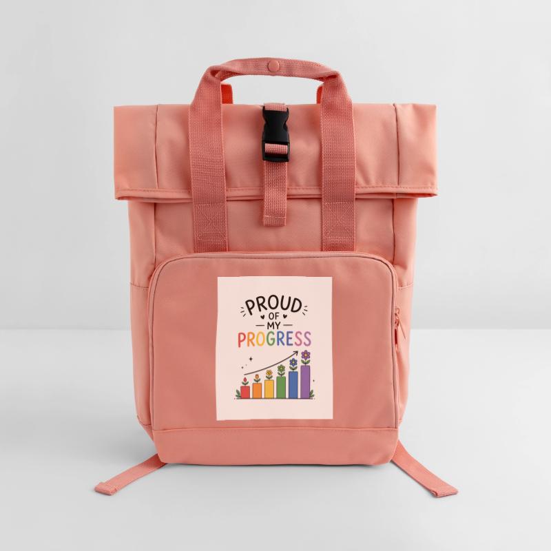 Fier de mes progrès Sac à dos Roll Top à deux anses