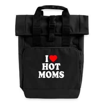 I love hot moms - Rolltop Rucksack mit zwei Griffen - Schwarz - Vorne