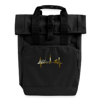 Tokio Skyline Herzschlag Japan Herz I Love Tokyo - Rolltop Rucksack mit zwei Griffen - Schwarz - Vorne