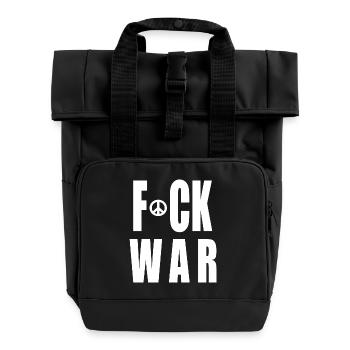 Fuck war - Rolltop Rucksack mit zwei Griffen - Schwarz - Vorne