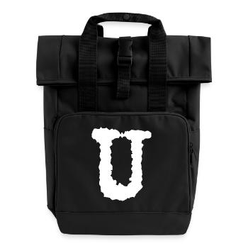 U - Roll Top Backpack with Two Handles - black - Front