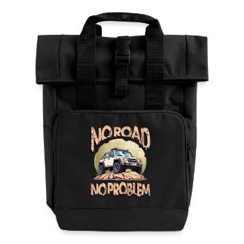 Geländewagen Fahrer - Rolltop Rucksack mit zwei Griffen - Schwarz - Vorne