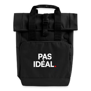 PAS IDÉAL. – Réaction Humour Minimaliste - Sac à dos Roll Top à deux anses - noir - Devant