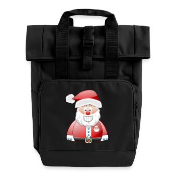 Santa Cheer Burst - Roll Top Backpack with Two Handles - black - Front
