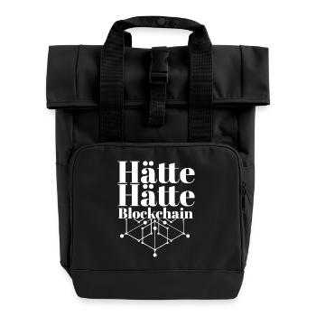 Hätte Hätte Blockchain Kette | Lustiger Spruch - Rolltop Rucksack mit zwei Griffen - Schwarz - Vorne