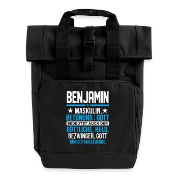 BENJAMIN - Titan - Rolltop Rucksack mit zwei Griffen - Schwarz - Vorne