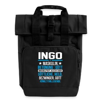 INGO - Titan - Rolltop Rucksack mit zwei Griffen - Schwarz - Vorne