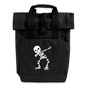 Dab Dance Skelett I Dabbende Knochen I Halloween - Rolltop Rucksack mit zwei Griffen - Schwarz - Vorne