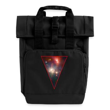 Galaxy - Space - Stars - Cosmic - Art - Universe - Roll Top Backpack with Two Handles - black - Front