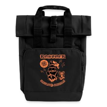 Rostock Hometown - Roll Top Backpack with Two Handles - black - Front